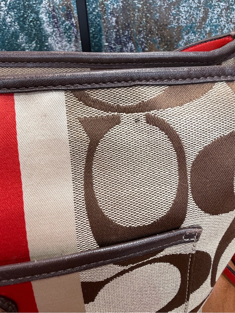 Coach 2012 Y2K Monogram Orange/Tan Crossbody Bag (Fair) - Picture 10 of 15
